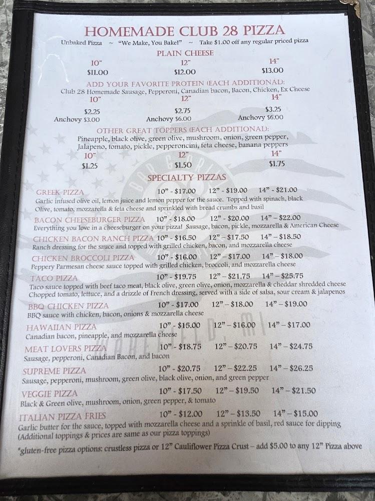 Club 28 Menu image 1